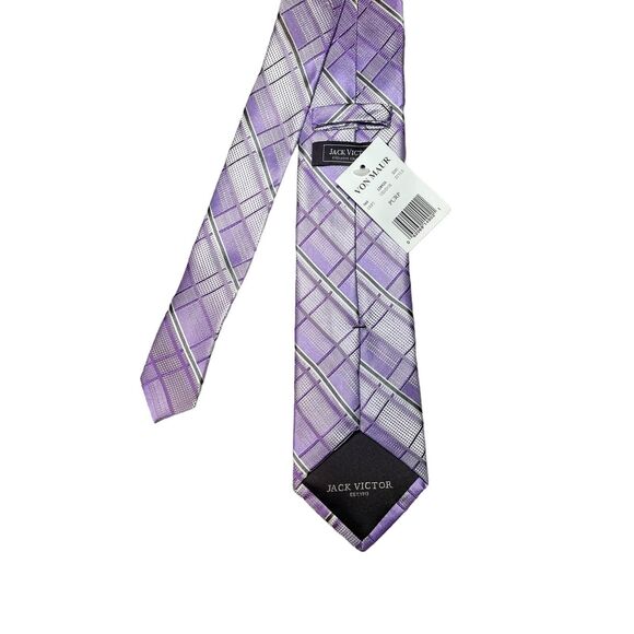 Bundle of 2 Ties-Purple and Gray Jack Victor NWT, Red and‎ Gray Alfani NWOT - Picture 3 of 7